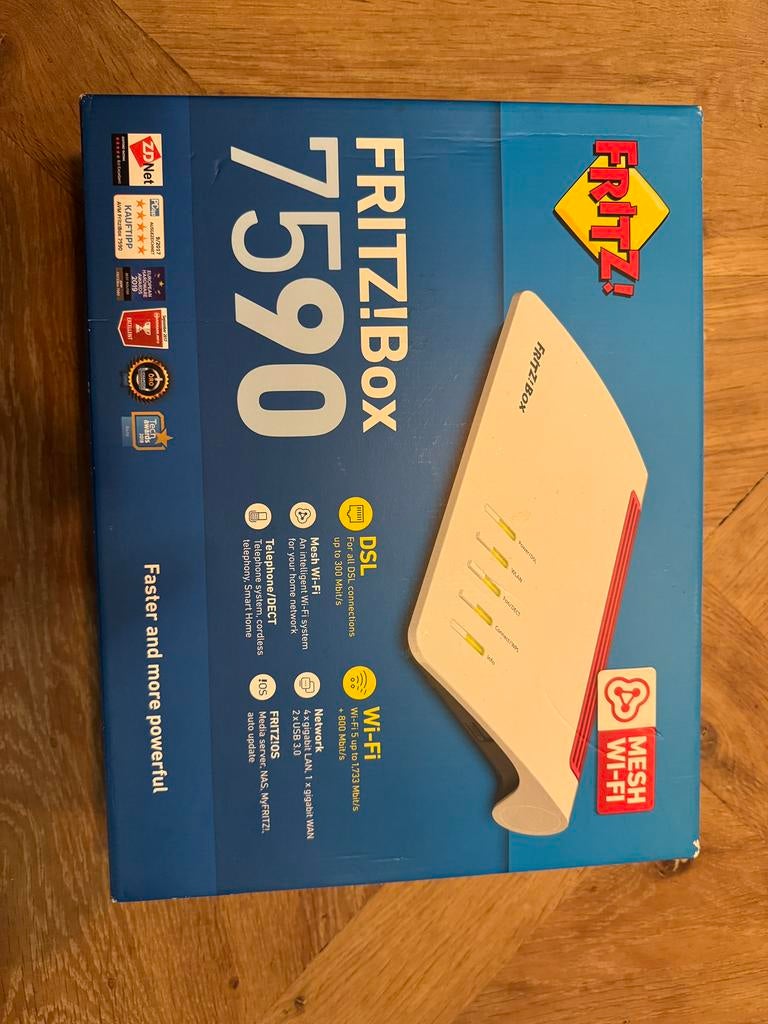 Fritz!box 7590 EI DSL router modem  Fritz! WiFi, Ophalen of Verzenden, Zo goed als nieuw, Router met modem