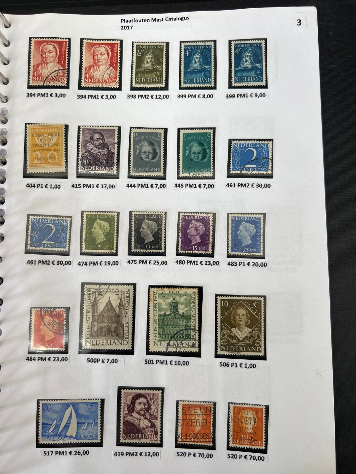 Nederlandse postzegels uit Plaatfouten Mast Catalogus, Ophalen of Verzenden, Na 1940, Gestempeld