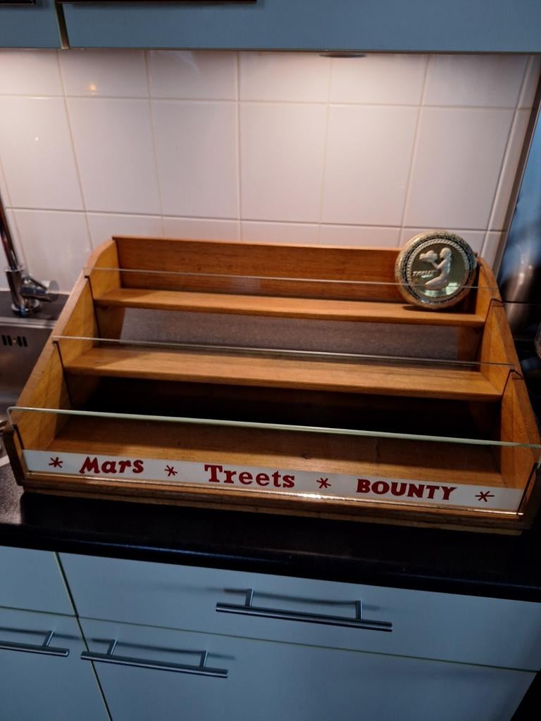 Oude winkel display, Ophalen, Gebruikt, Reclamebord