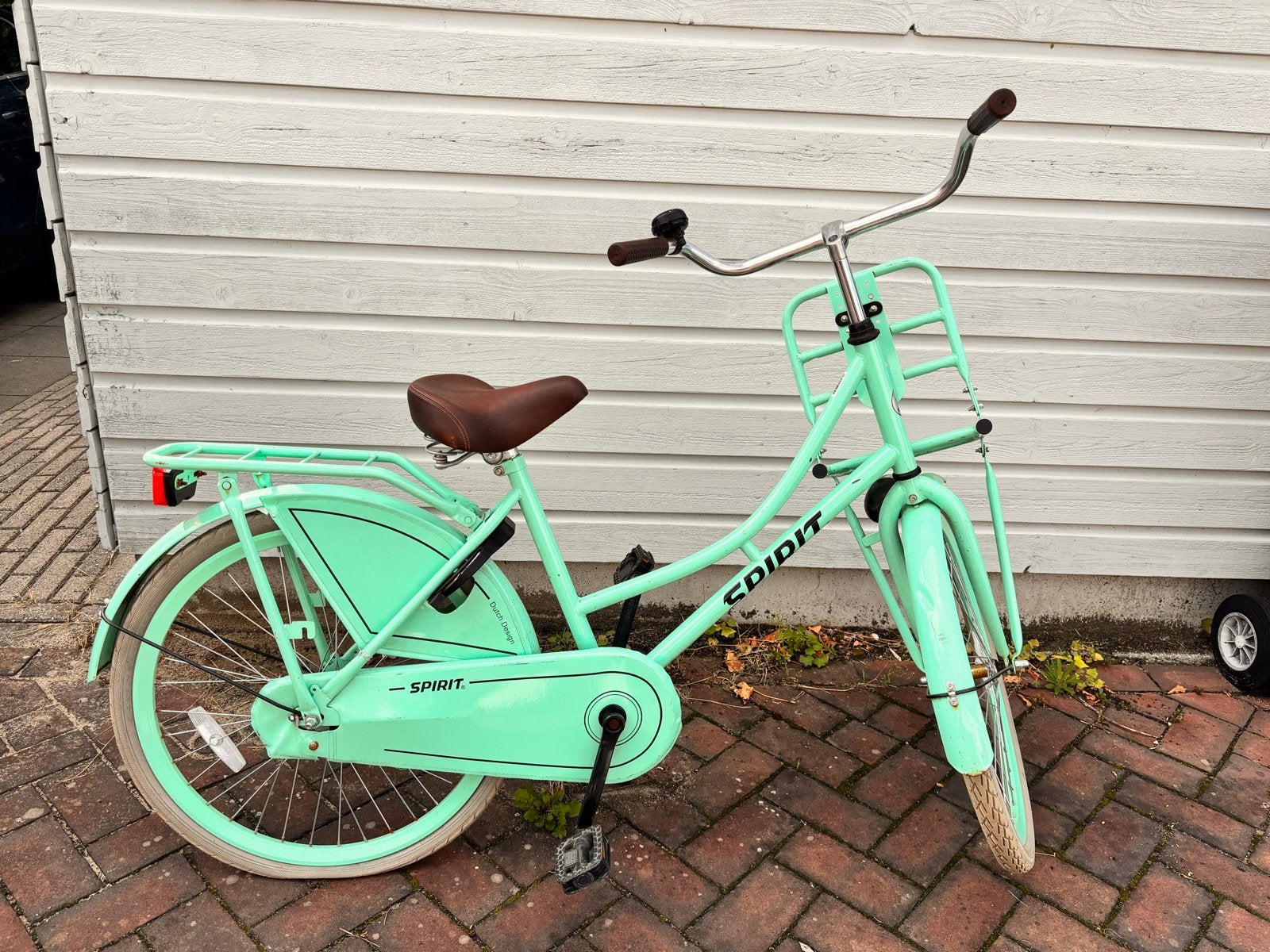 Spirit transportfiets mintgroen met voordrager 24 inch, Ophalen, Gebruikt, Terugtraprem, 24 inch