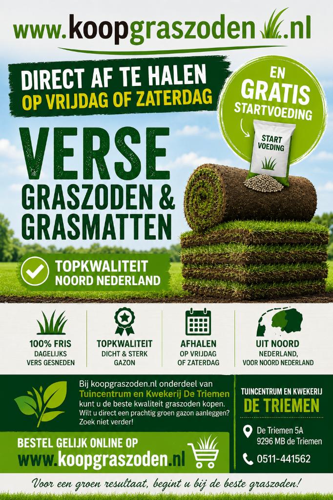Verse Graszoden nu bestellen & Vrij/Za afhalen