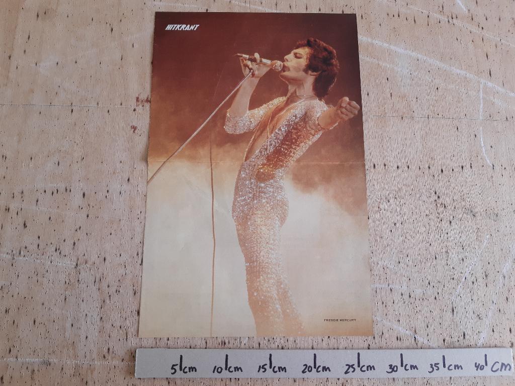 Poster Queen Freddy Mercury Maat A3 27x41 cm Hitkrant, Rechthoekig Staand, Ophalen of Verzenden, Zo goed als nieuw, A1 t/m A3