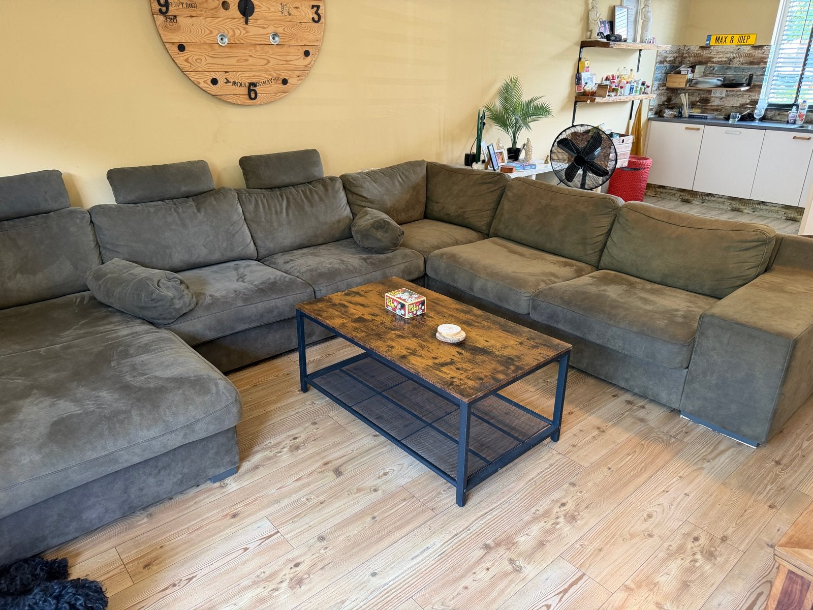 Salontafel industrieel design 110x60 cm, Huis en Inrichting, Tafels | Salontafels, Ophalen, 100 tot 150 cm, 50 tot 100 cm, Zo goed als nieuw