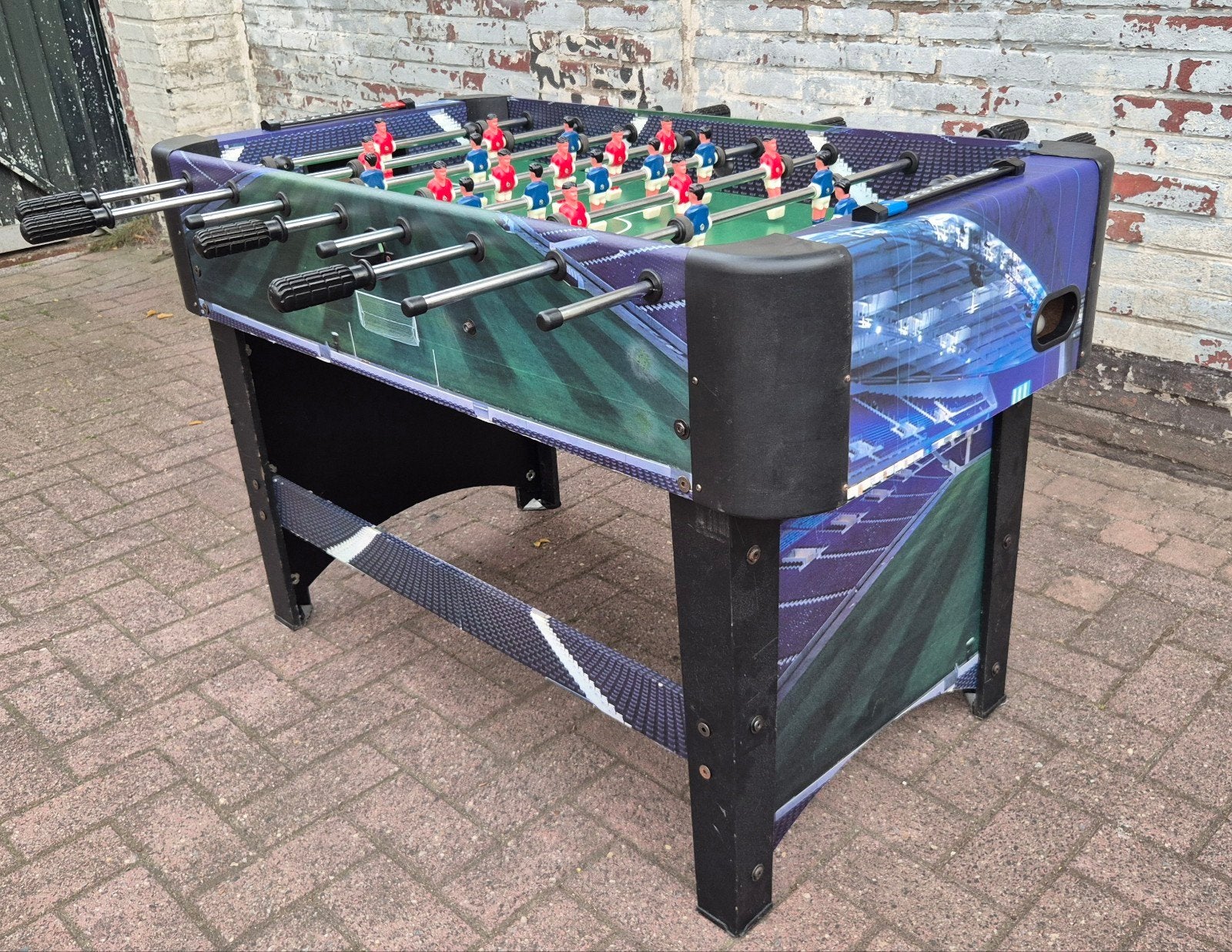 Voetbaltafel met stadion print en tribunes - tafelvoetbal, Vijf spelers of meer, Ophalen, Gebruikt