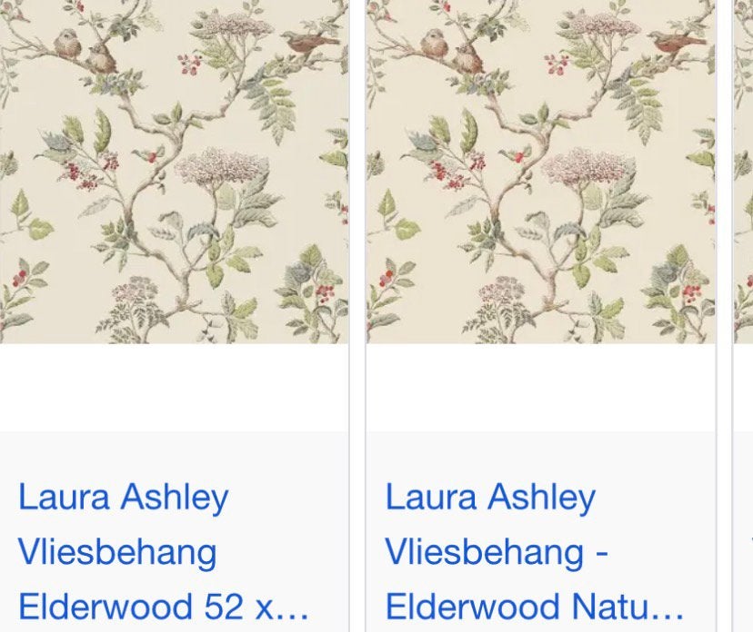 behang laura ashley elderwood vlierbesbloesem, Huis en Inrichting, Stoffering | Behang, Ophalen of Verzenden
