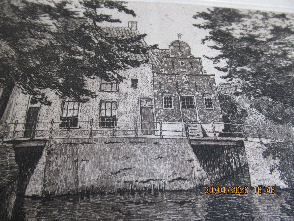 Korendragers huisje Franeker, Stadsgezicht, Ophalen of Verzenden, 31 cm, 24 cm