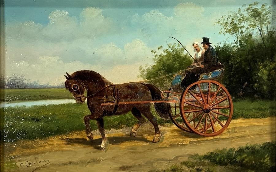1130. Olieverfschilderij - Friese sjees, ca. 1900