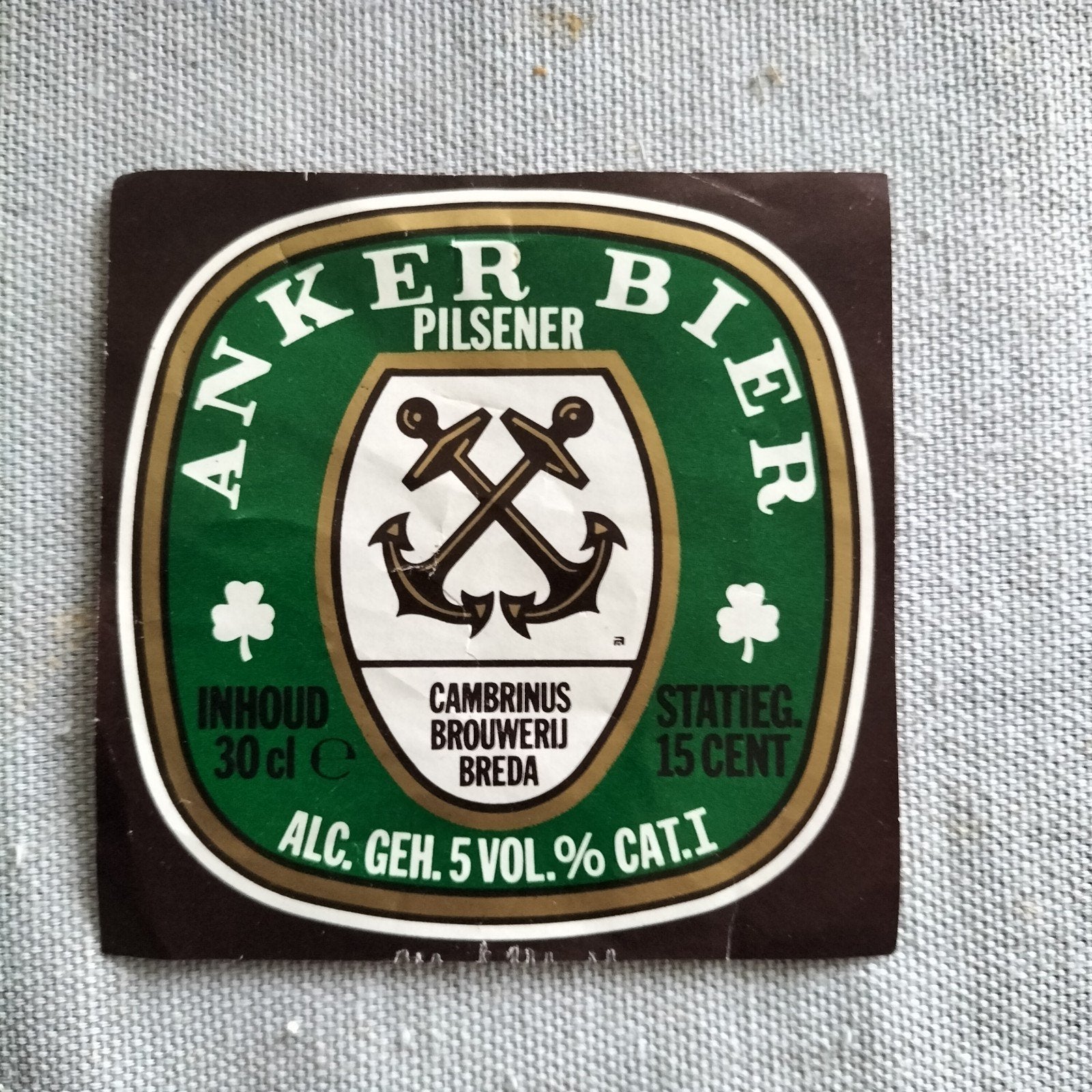 Vintage Anker Bier Viltje - Cambinus Brouwerij Breda, Verzamelen, Biermerken, Ophalen of Verzenden, Overige merken