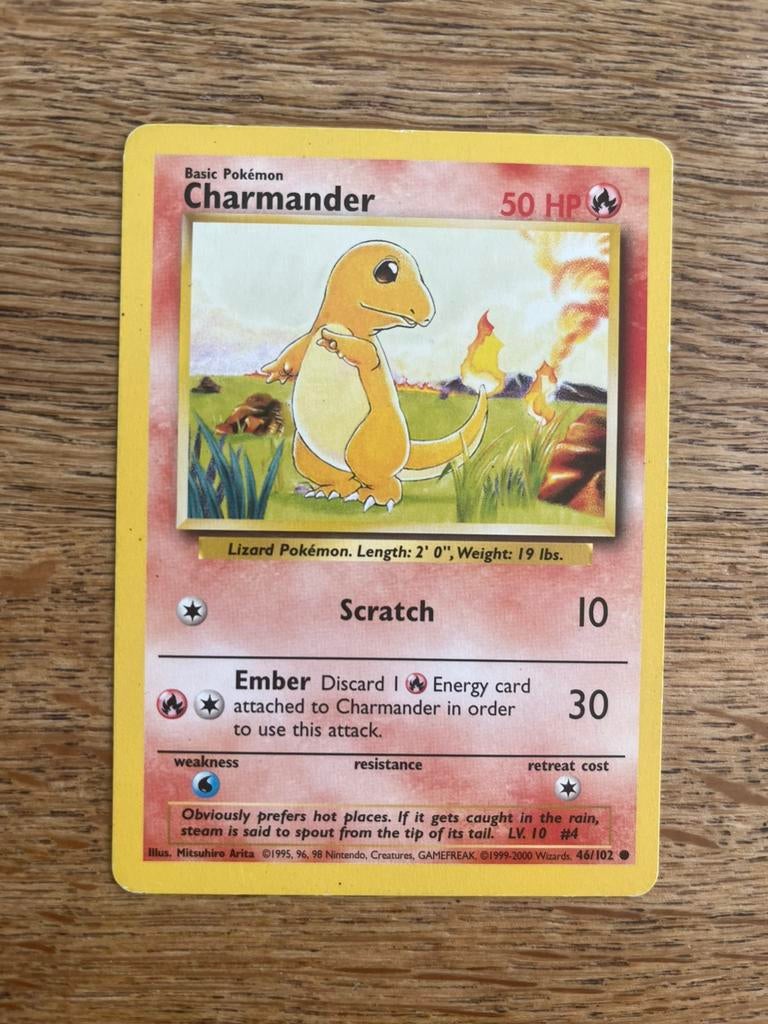 Charmander 46/102 Base Set, Hobby en Vrije tijd, Ophalen of Verzenden, Zo goed als nieuw