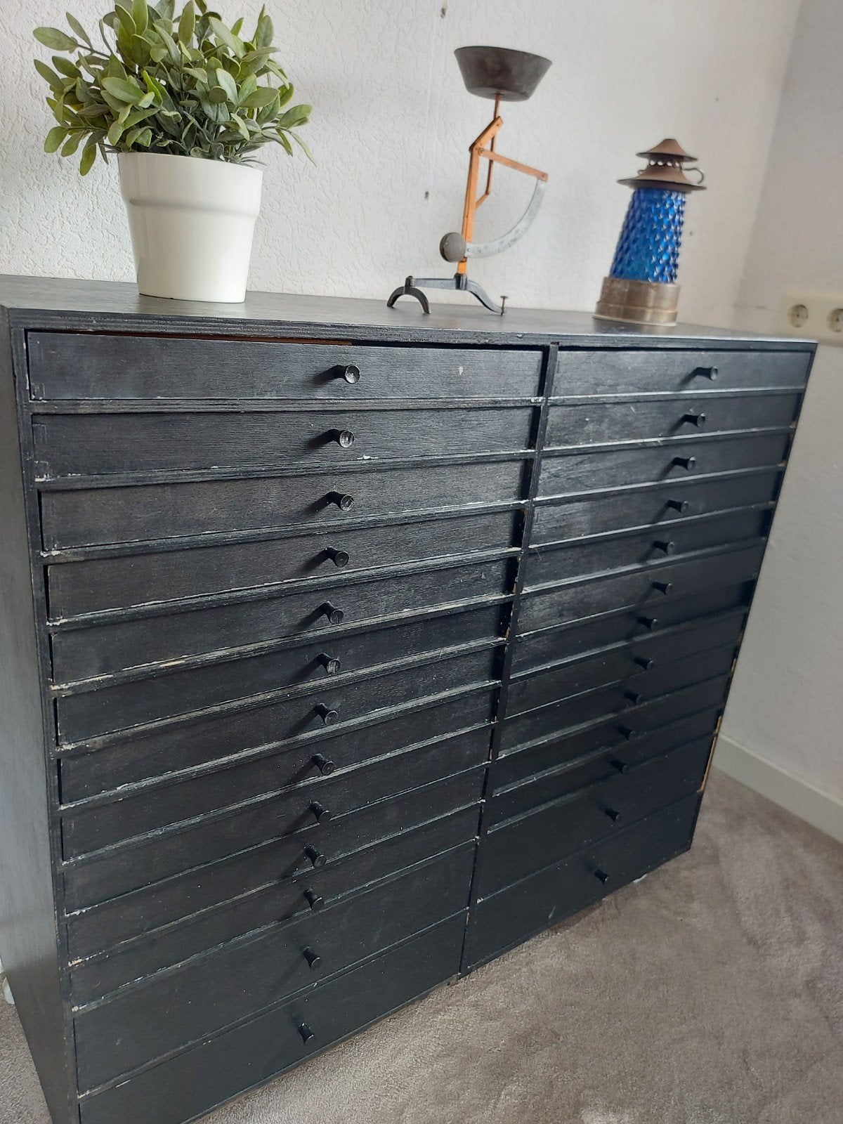 26 laden kastje ladenkast op wieltjes Vintage sture kastje, Ophalen, Gebruikt, 50 tot 100 cm, 3 of 4 laden