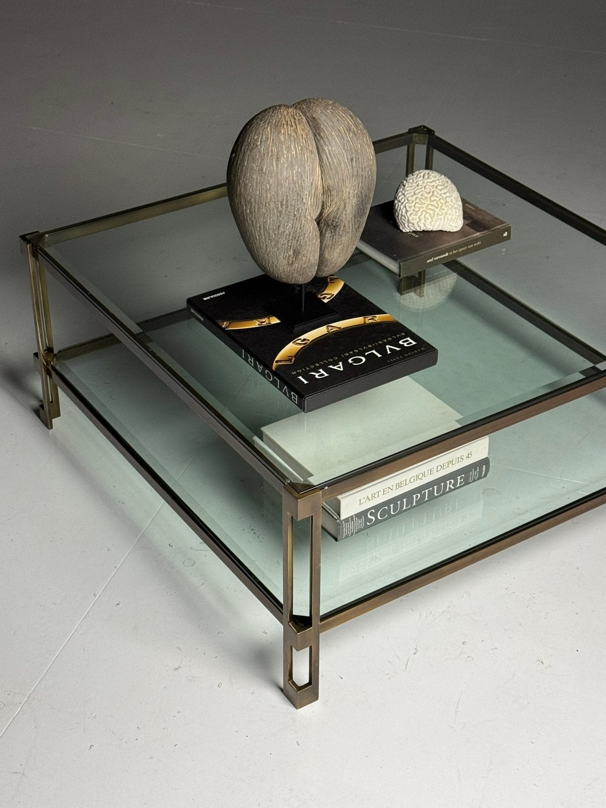 Salontafel glas vintage, Ophalen of Verzenden