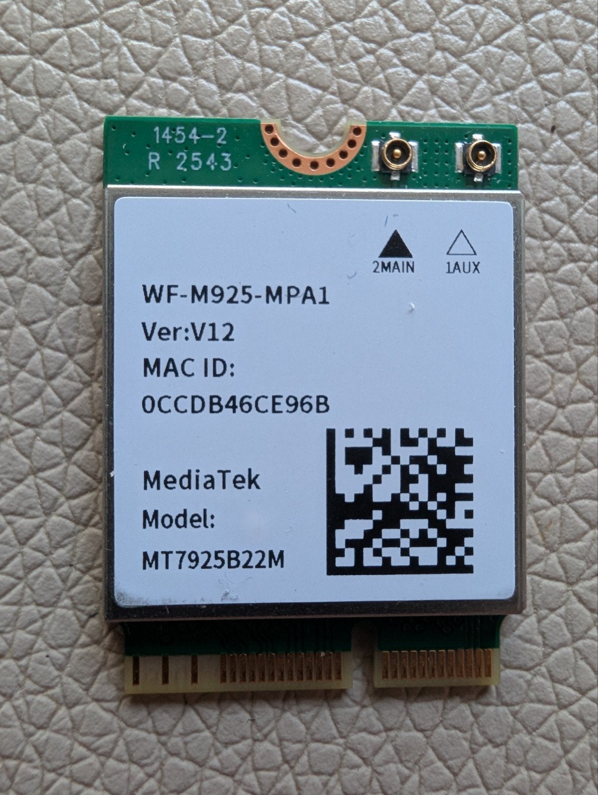 MediaTek MT7925B22M WiFi 7 WLAN Kaart (WF-M925-MPA1), Computers en Software, Ophalen of Verzenden, Zo goed als nieuw