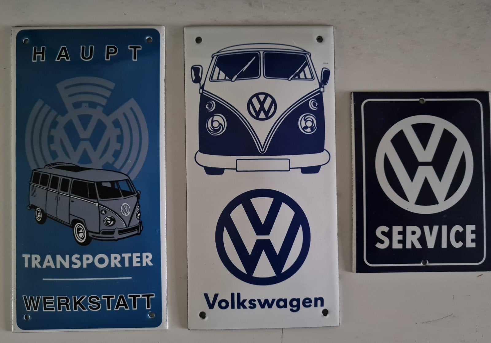 VW emaille borden 3 stuks, Verzamelen, Merken en Reclamevoorwerpen, Ophalen of Verzenden, Reclamebord