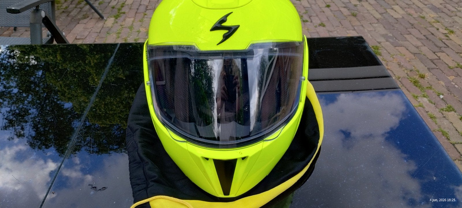 Motorhelm kleur geel maat  s  merk Scorpion Exo, Overige merken, Dames, Ophalen of Verzenden, Integraalhelm