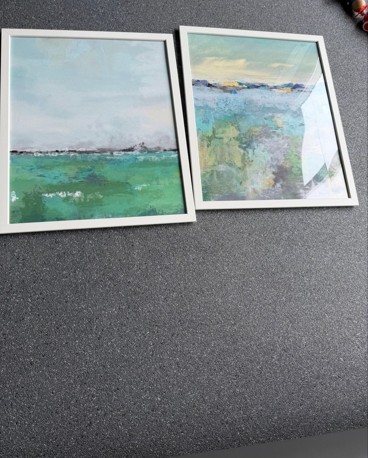 Set van 2 abstracte landschap schilderijen (IKEA FISKBO), Ophalen