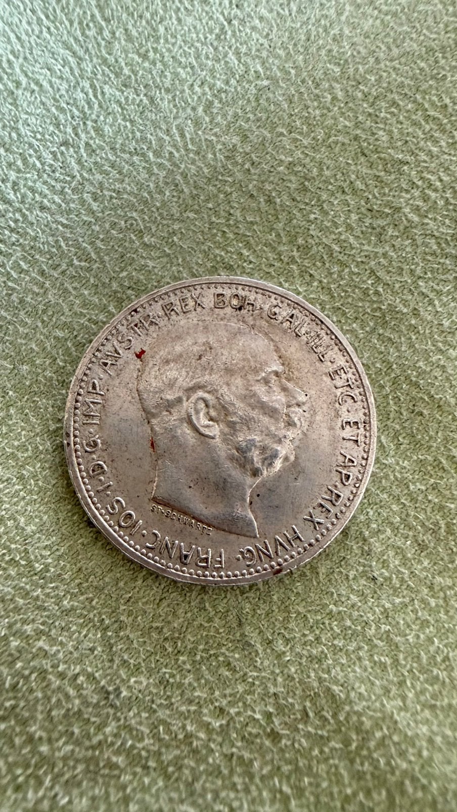 1915 AUSTRIA w KING FRANZ JOSEPH I Eagle Old Silver Corona, Verzenden
