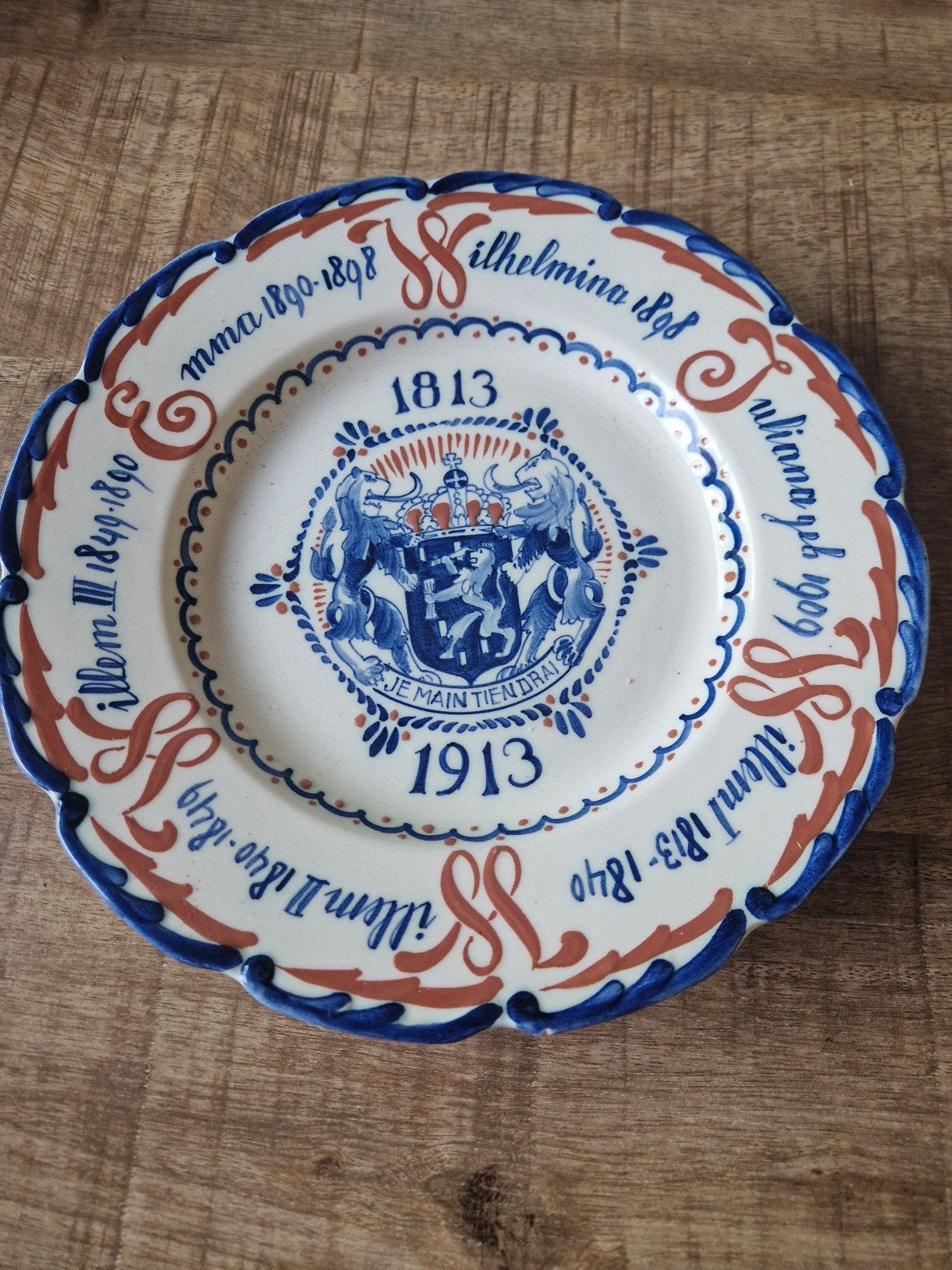 Delfts Blauw Herdenkingsbord 1813-1913 Oranjehuis, Antiek en Kunst, Ophalen of Verzenden