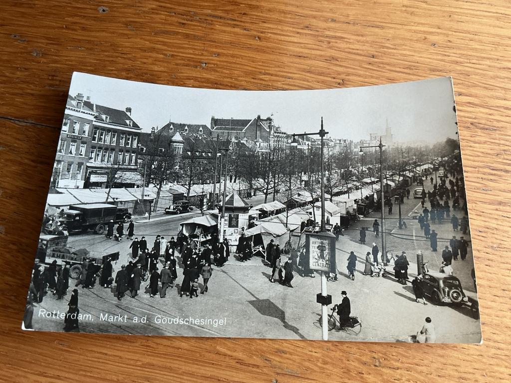 T169 Rotterdam markt Goudschesingel plakresten, Ophalen of Verzenden, Voor 1920, Zuid-Holland
