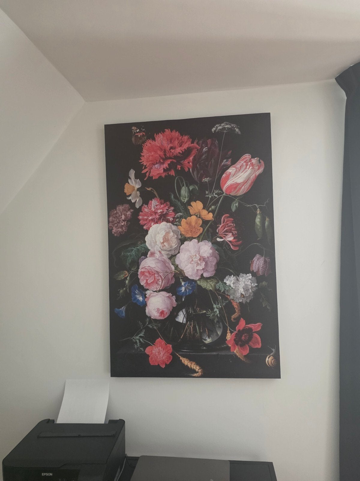 Groot Canvas schilderij stilleven bloemen Jan davidsz 115cm, Ophalen, 75 tot 100 cm, Schilderij, 75 – 100