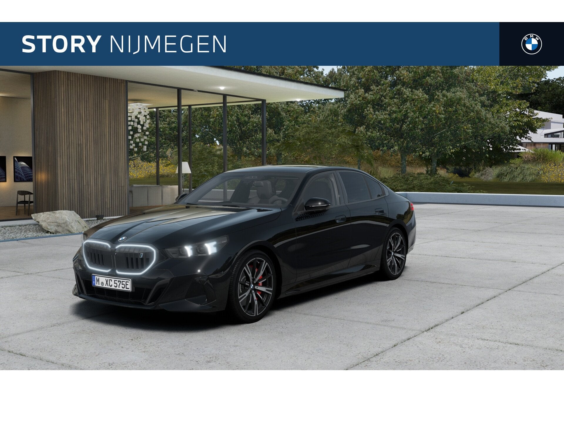 BMW i5 eDrive40 M Sport / Panoramadak / Trekhaak / Bowers &, Automaat, Achterwielaandrijving, Zwart, Zwart