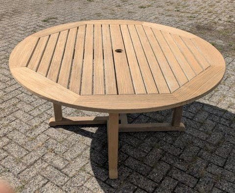 Kingsley-Bate Teakhouten Ronde Tafel - 150 cm - teak hout, Kingsley Bate, Ophalen of Verzenden, Zo goed als nieuw, Nvt