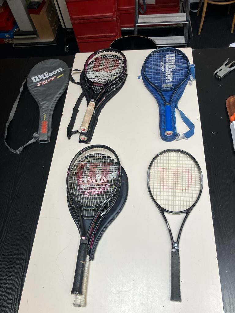 6x Wilson Staff Tennis Rackets - Graphite, Kevlar, High Beam, Ophalen of Verzenden, Gebruikt, Racket, Wilson