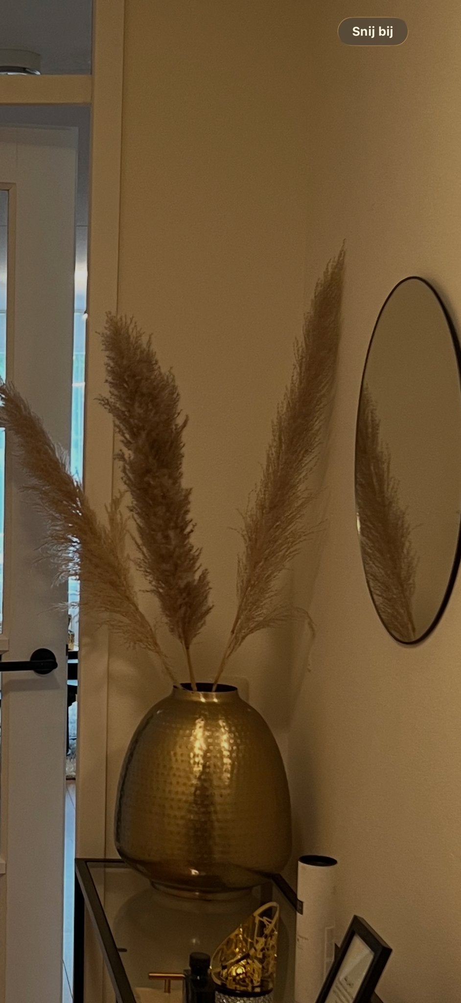 Kwantum vaas goudkleurig zo goed als nieuw, Huis en Inrichting, Ophalen of Verzenden, Zo goed als nieuw, Overige kleuren, Overige materialen