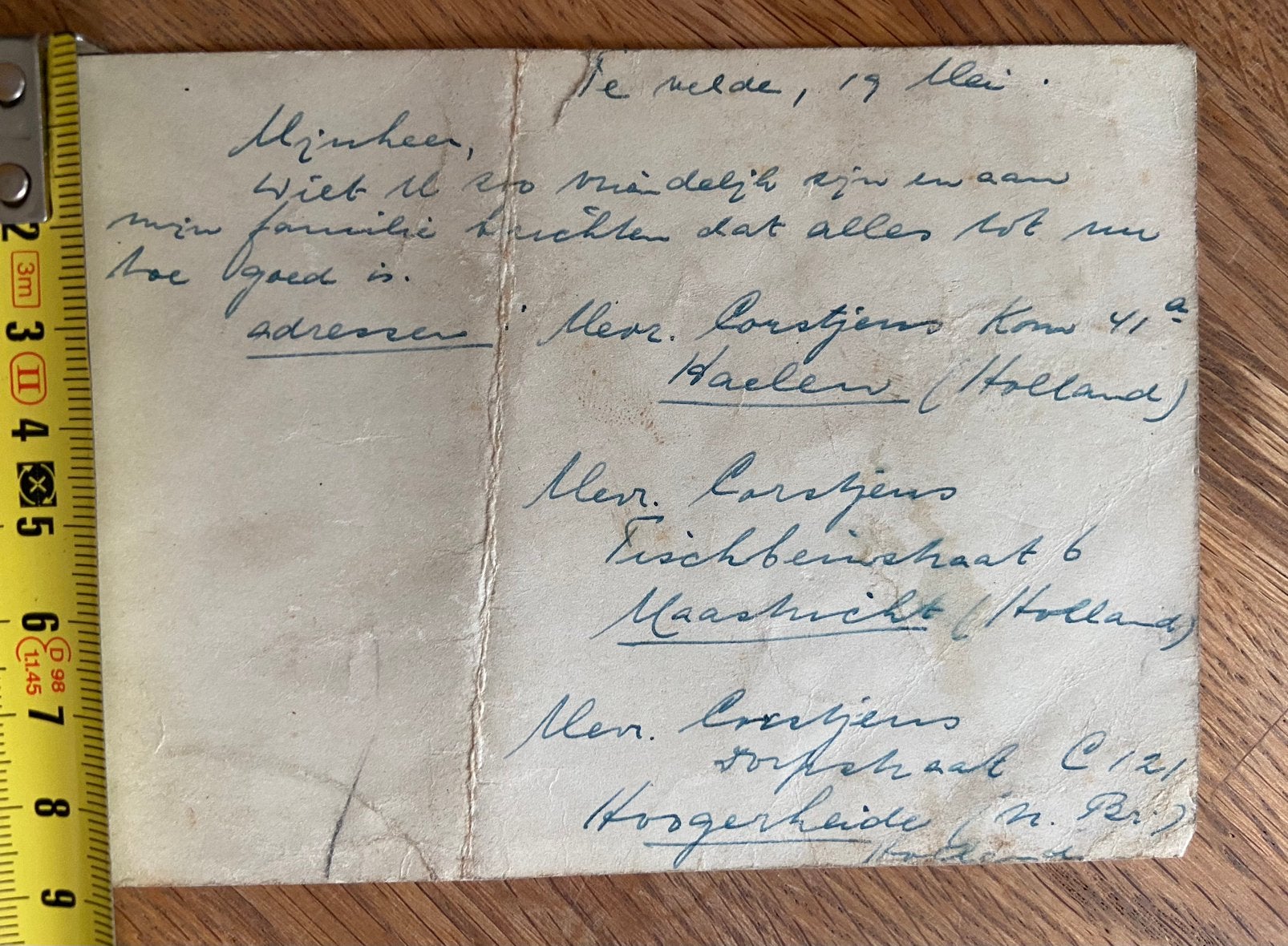 Or NL veldpost 19 mei 1940 nr Geneve familie soldaat, Verzenden, Nederland, Boek of Tijdschrift