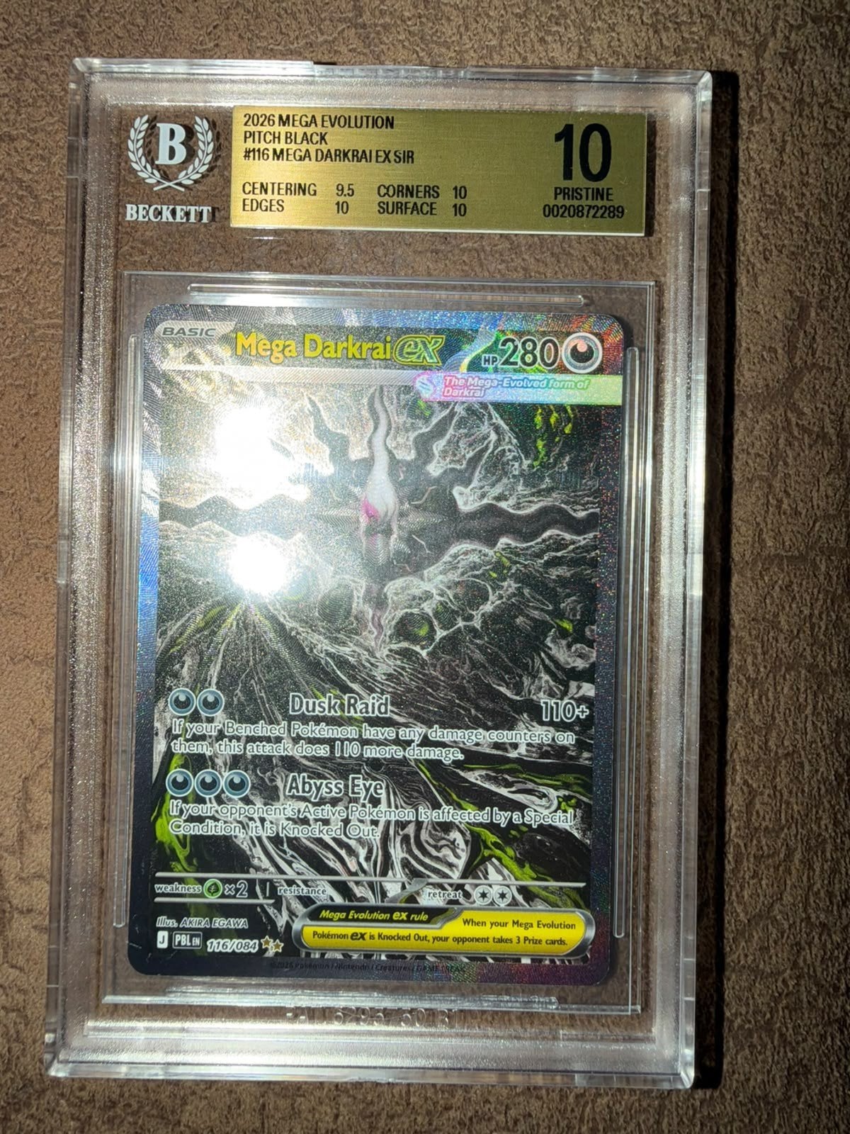 Mega Darkrai 116 BGS 10, Ophalen of Verzenden, Zo goed als nieuw