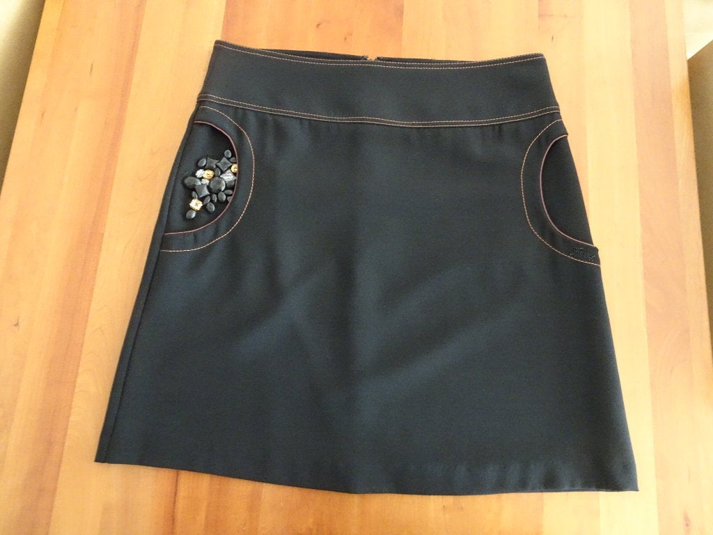 FUEGO zwart rokje met stenen bij zak., Kleding | Dames, Verzenden, Zwart, FUEGO, Maat 42/44 (L)