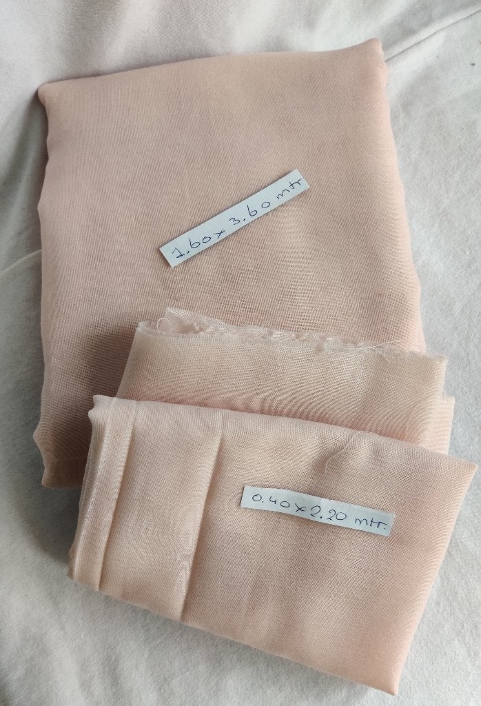 lap Doorzichtige zalm/rose stof, Overige materialen, 120 cm of meer, Nieuw, Ophalen of Verzenden