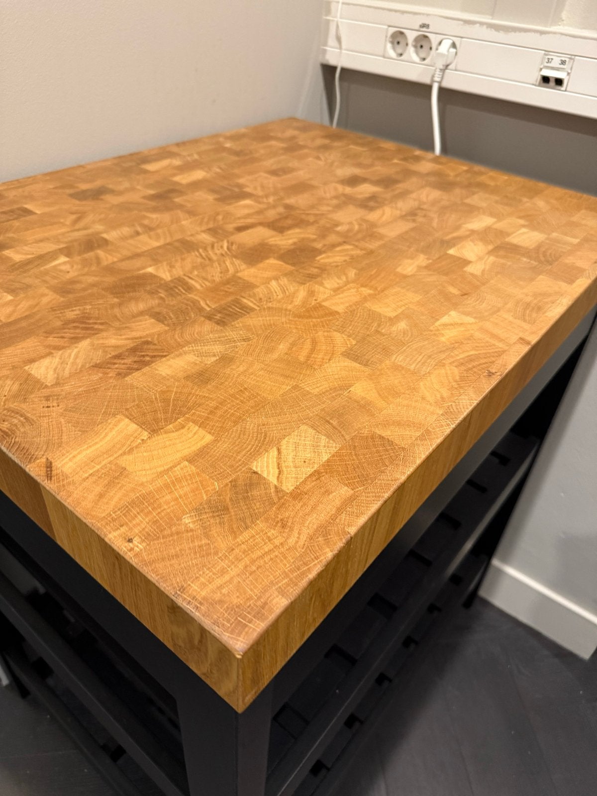 IKEA VADHOLMA Keukeneiland - Zwart/Eiken, Ophalen, Hout, IKEA, Zwart