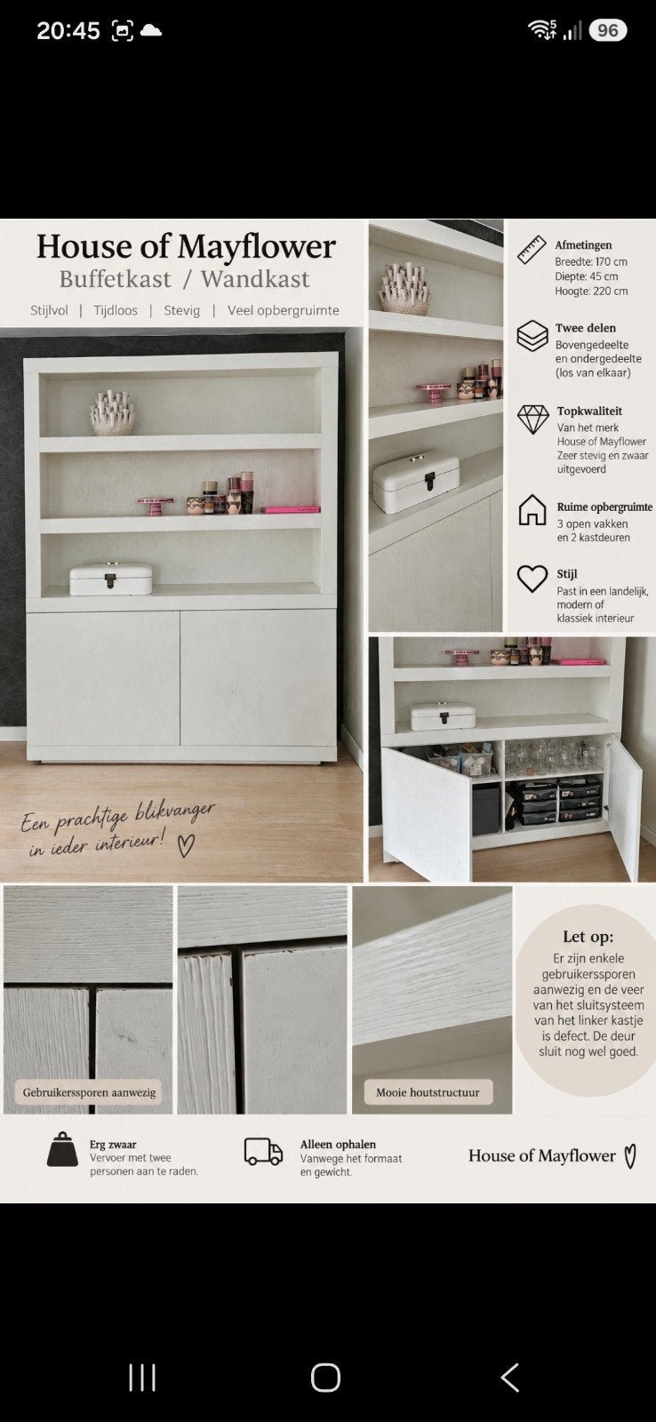 Prachtige House of Mayflower buffetkast – robuust & tijdloos
