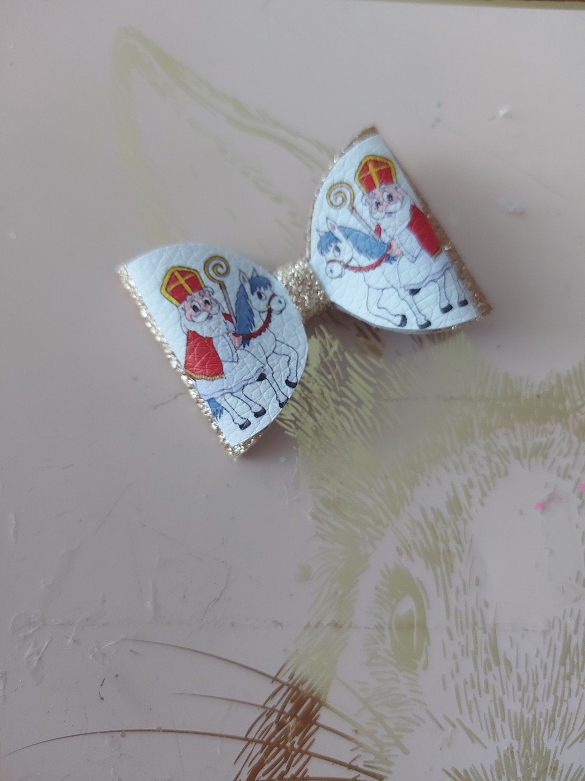 haarstrikje sinterklaas goud handgemaakt handmade, Ophalen of Verzenden, Nieuw