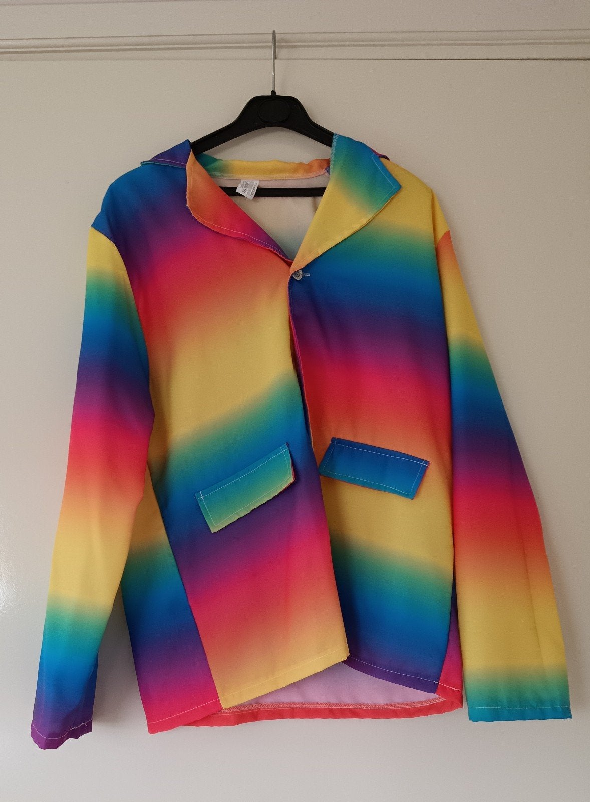 Regenboog jas/blouse XL carnaval foute party themafeest, Ophalen of Verzenden, Nieuw, Carnaval, Kleding
