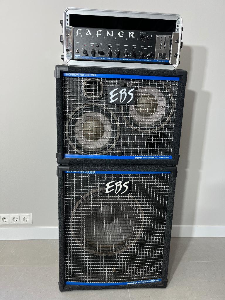 EBS Fafner inclusief  2x pro line 2000 cabinet, Muziek en Instrumenten, Versterkers | Bas en Gitaar, Ophalen, Gebruikt, Basgitaar