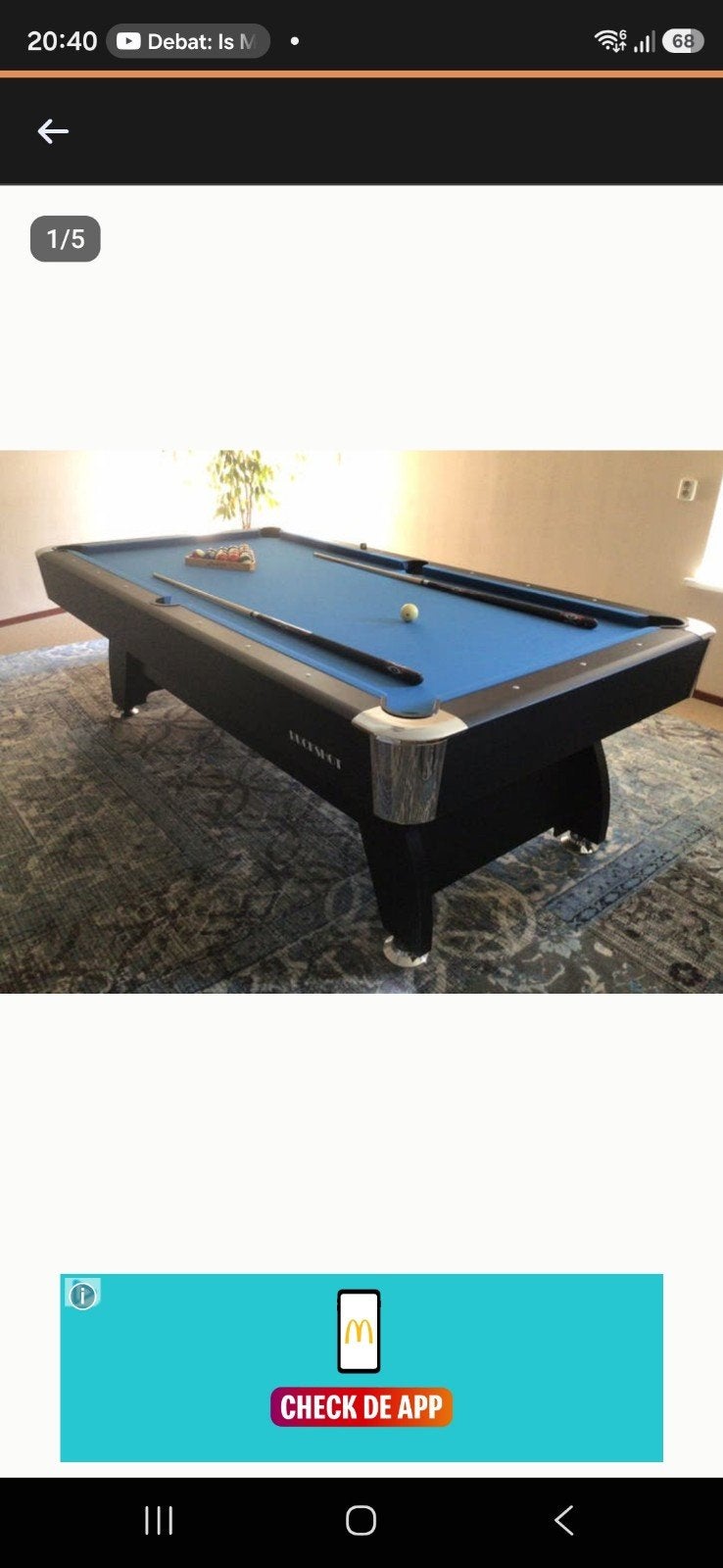 Biljarttafel met tafeltennisblad - 2-in-1 speelplezier!, Sport en Fitness, Biljarten en Poolen, Ophalen of Verzenden, Gebruikt