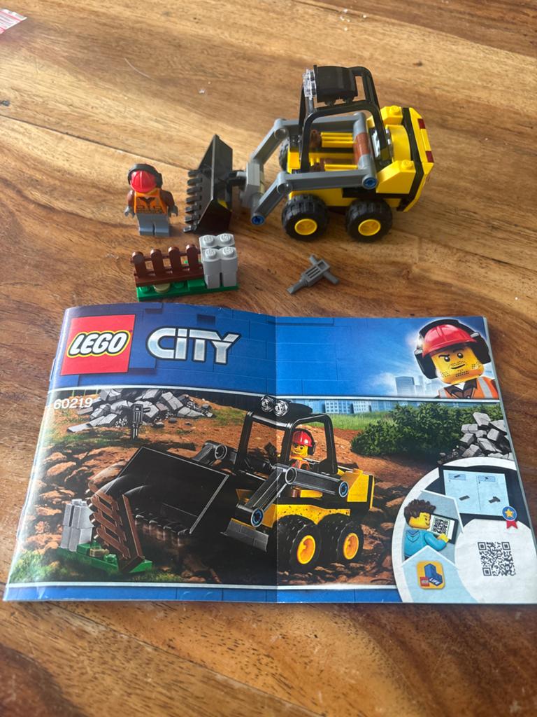 Lego City 60219 Bouwvoertuig met Arbeider, Lego, Ophalen of Verzenden, Compleet, Complete set