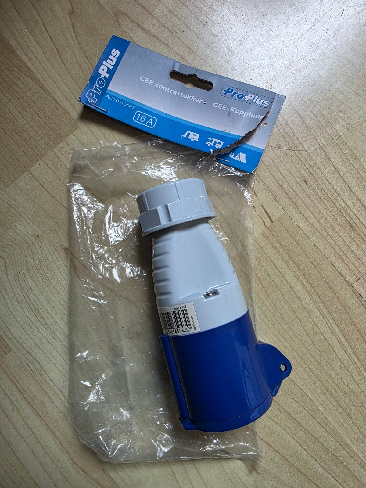 CEE camping stekker 16A - ProPlus CEE contrastekke, Sport en Fitness, Bidons, Nieuw, Ophalen