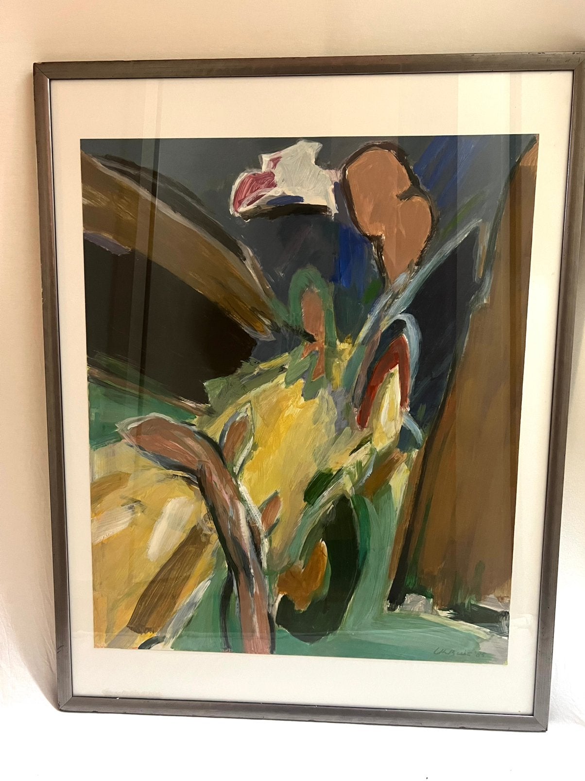Thijs Buit schilderij Gouache expressionistisch landschap, Antiek en Kunst, Ophalen of Verzenden