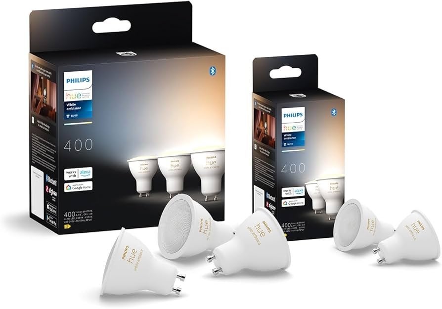 Philips Hue White Ambiance GU10 LED Lampen (31 stuks), Led-lamp, Philips Hue, Instelbaar wit, GU10