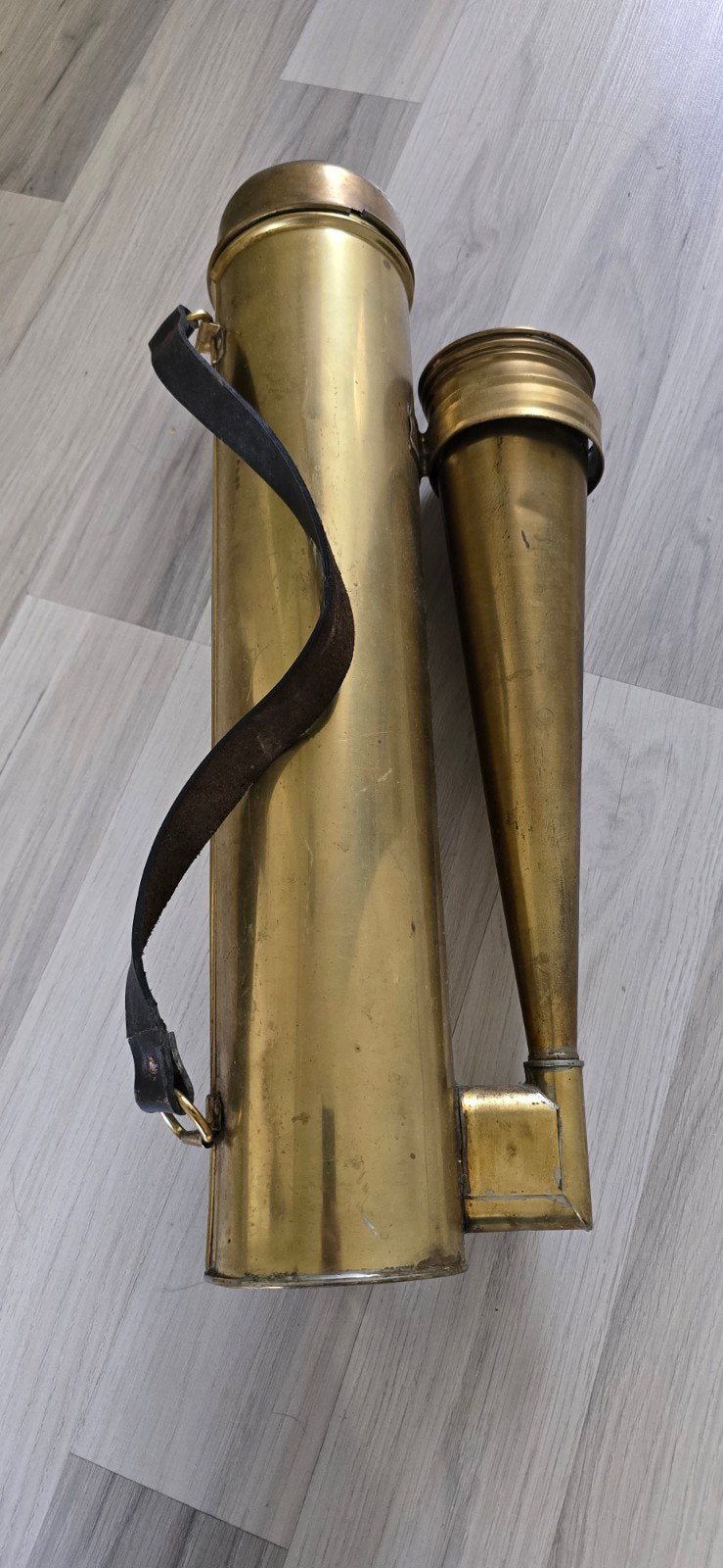 Antieke Messing Pompmisthoorn – Authentiek Maritiem Decorati, Ophalen of Verzenden