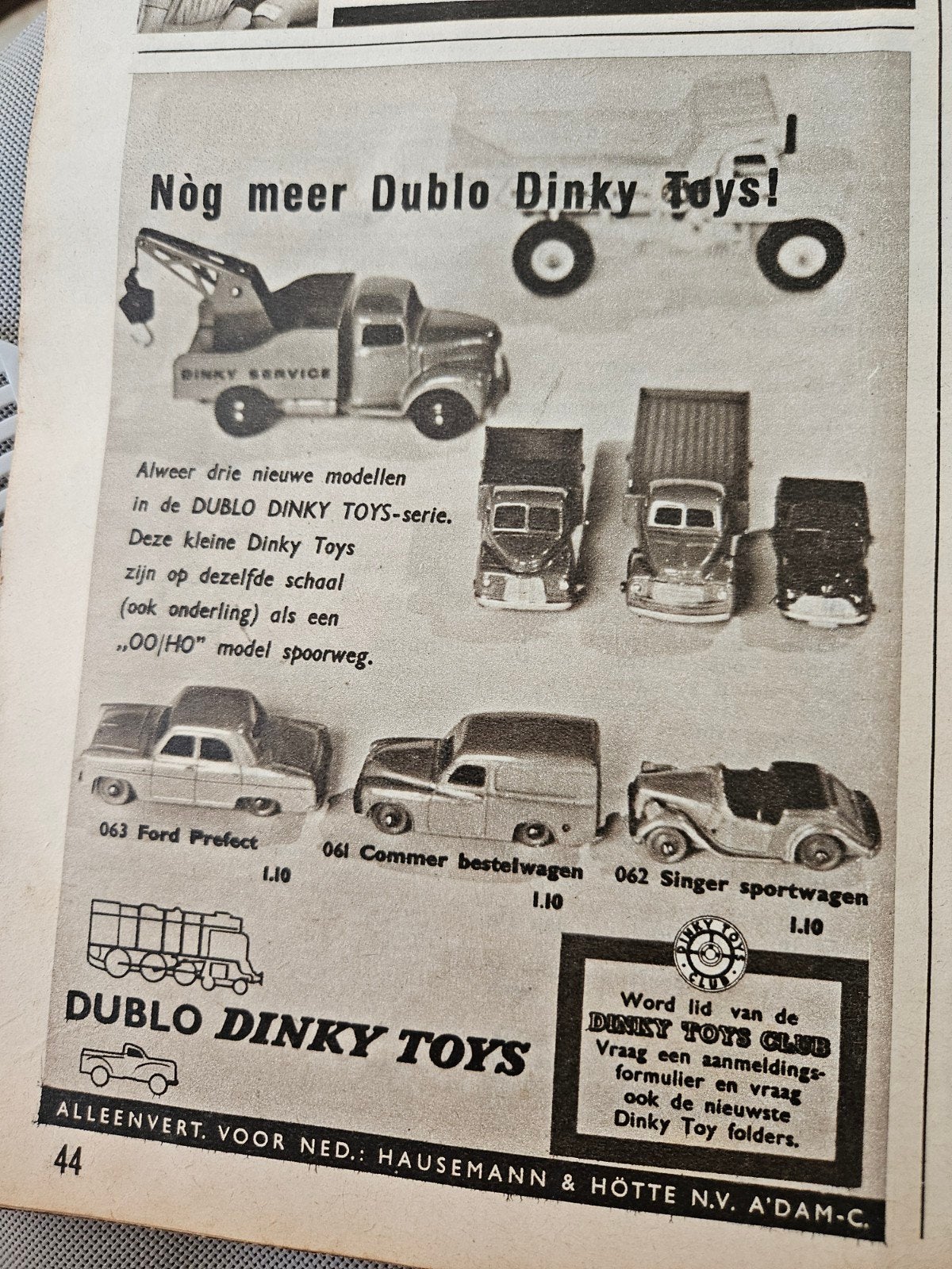 Dinky Toys Advertentie - Modelauto's 1958, Ophalen of Verzenden, Gebruikt