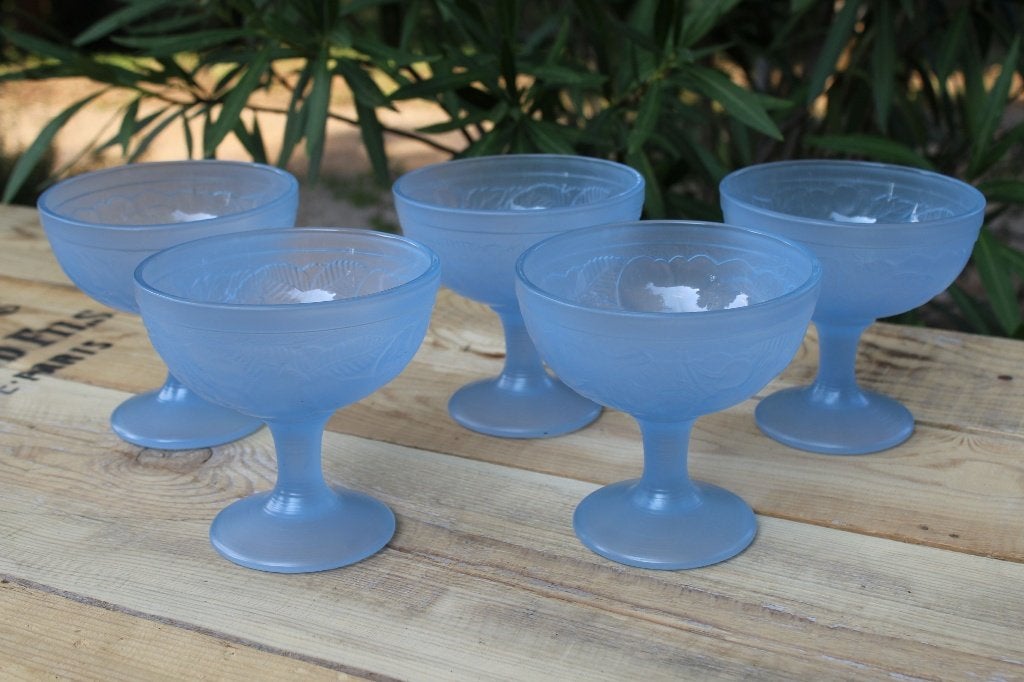 Brocante - Feestelijke dessertcoupes!, Glas of Glazen, Gebruikt, Ophalen of Verzenden, Glas