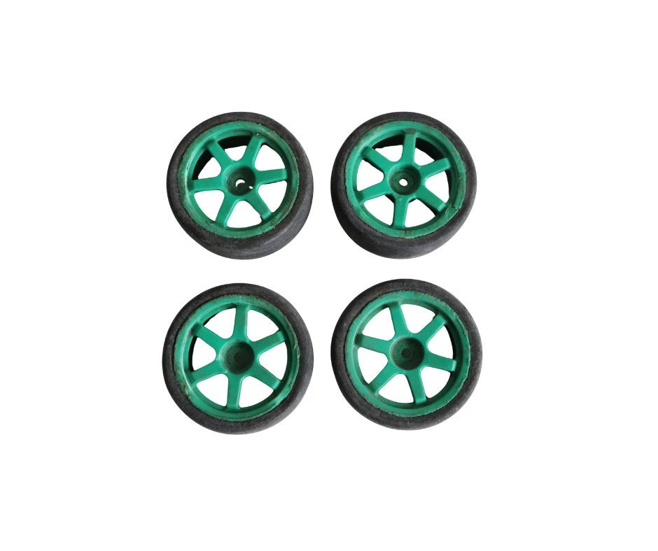 Tamiya 1/10 banden met velg rc auto, Ophalen of Verzenden, Gebruikt, Auto offroad