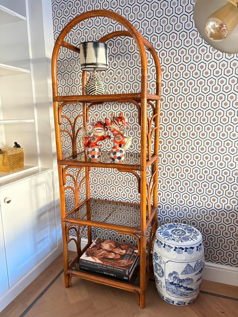 Vintage boogkast jaren 70 rotan, Ophalen