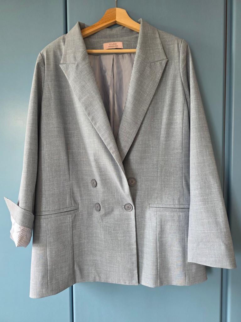Studio Anneloes L blazer oversized, grijsblauw nieuwstaat, Studio Anneloes, Maat 42/44 (L), Ophalen of Verzenden, Zo goed als nieuw