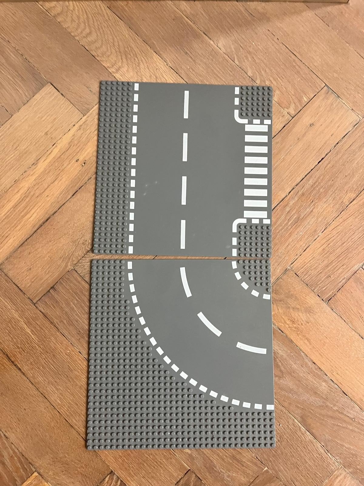 Grijze grondplaat wegdeel plaat weg straat bocht, Kinderen en Baby's, Ophalen of Verzenden, Gebruikt, Grondplaat, Lego