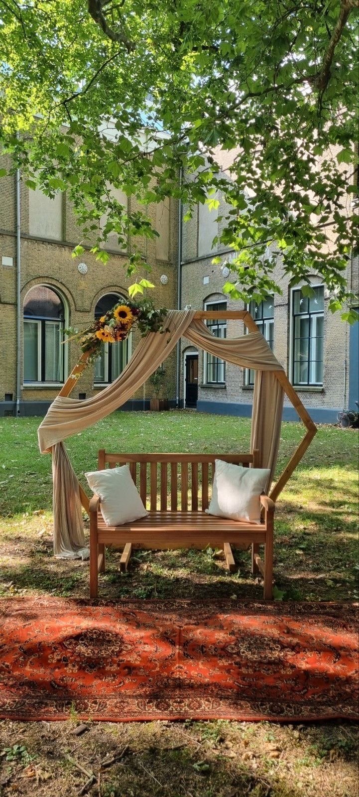 Stijlvolle zeshoekige houten backdrop te huur, Ophalen, Gebruikt, Versiering, Geboorte of Huwelijk