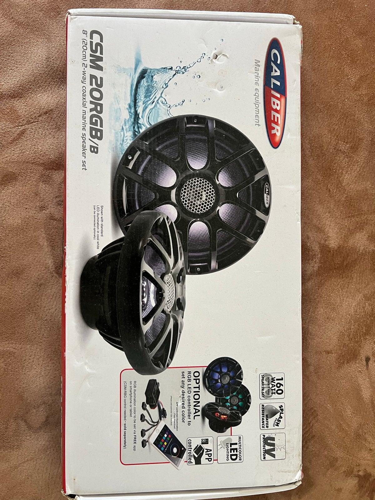 Caliber CSM20RGB/B Marine Speaker - 20cm - 160 Watt - Zwart, Audio, Tv en Foto, Luidsprekers, Overige typen, Nieuw, Ophalen of Verzenden